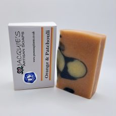 Orange lavender and patchouli soap slice and box